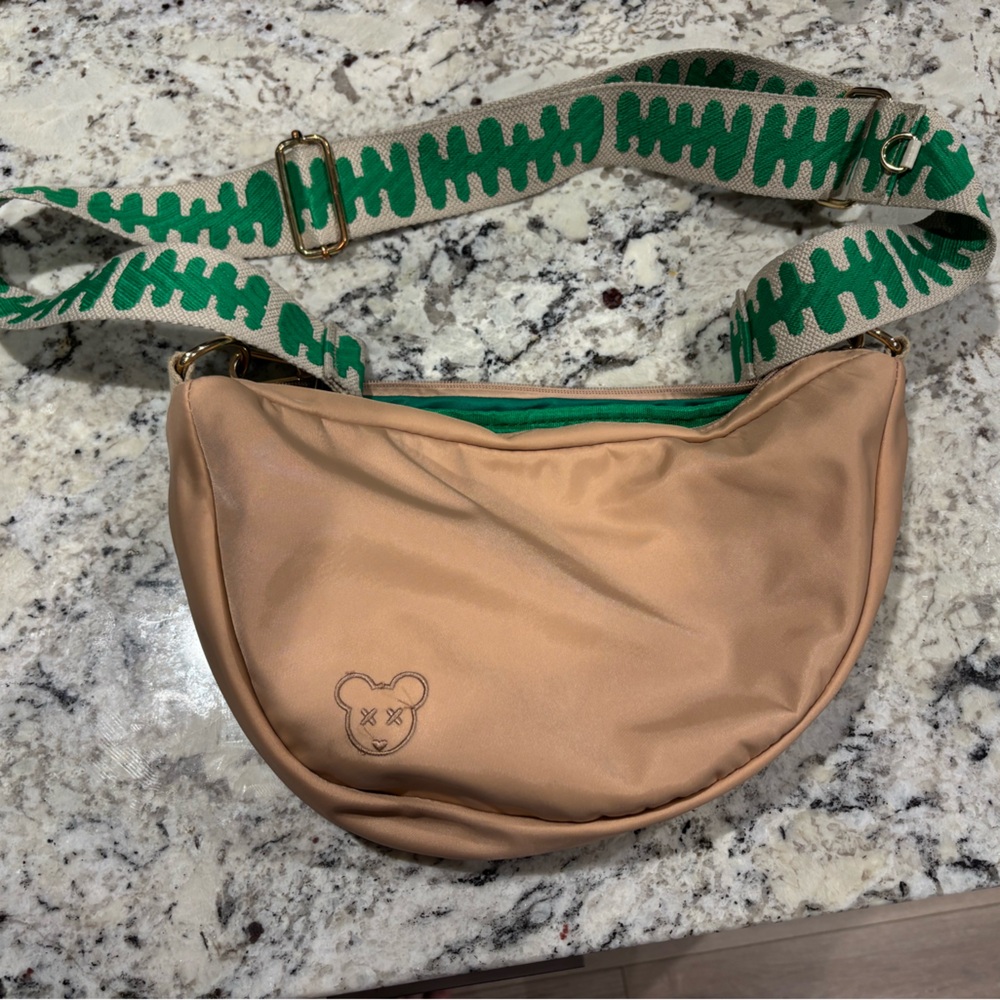 City mouse beige crossbody diaper bag
